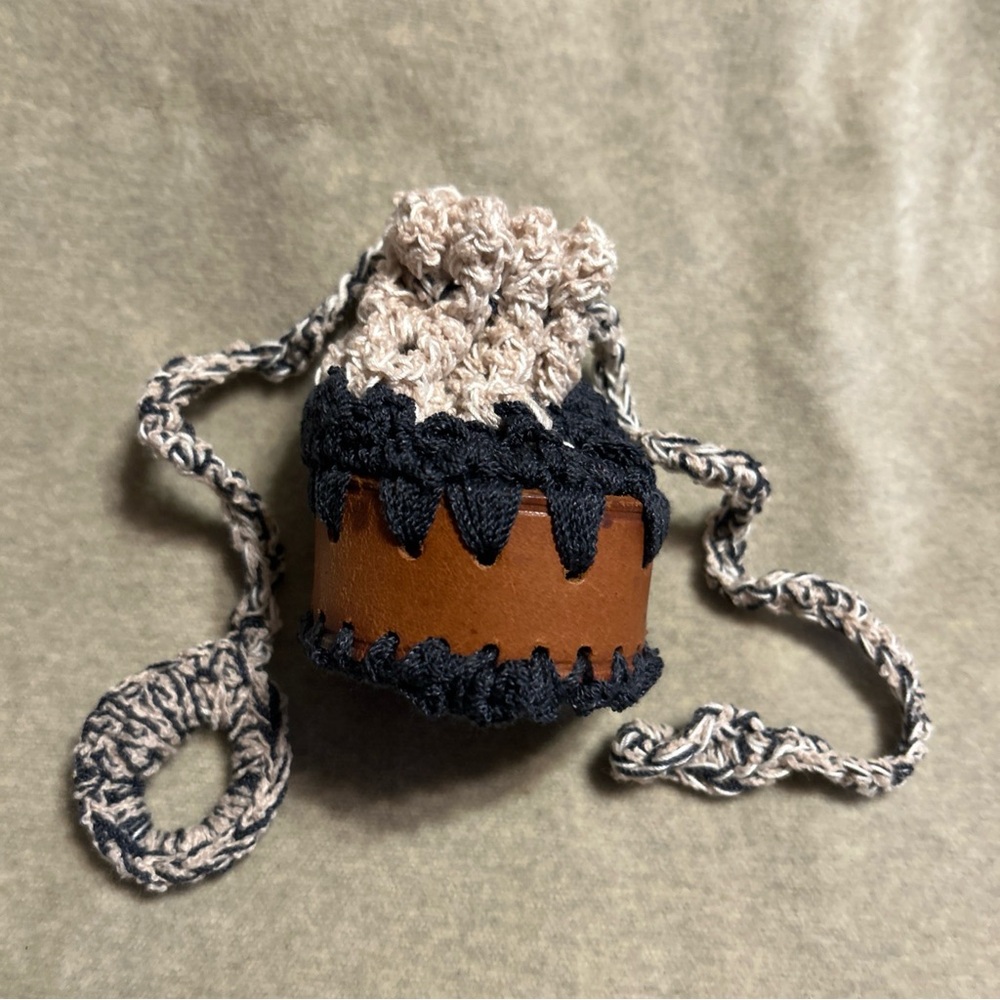 Handcrafted Brown and Black Crochet Wristlet
